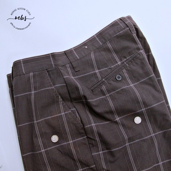 Bundle of 2 Burnside Men's Cotton Blend Plaid Shorts - Picture 12 of 14